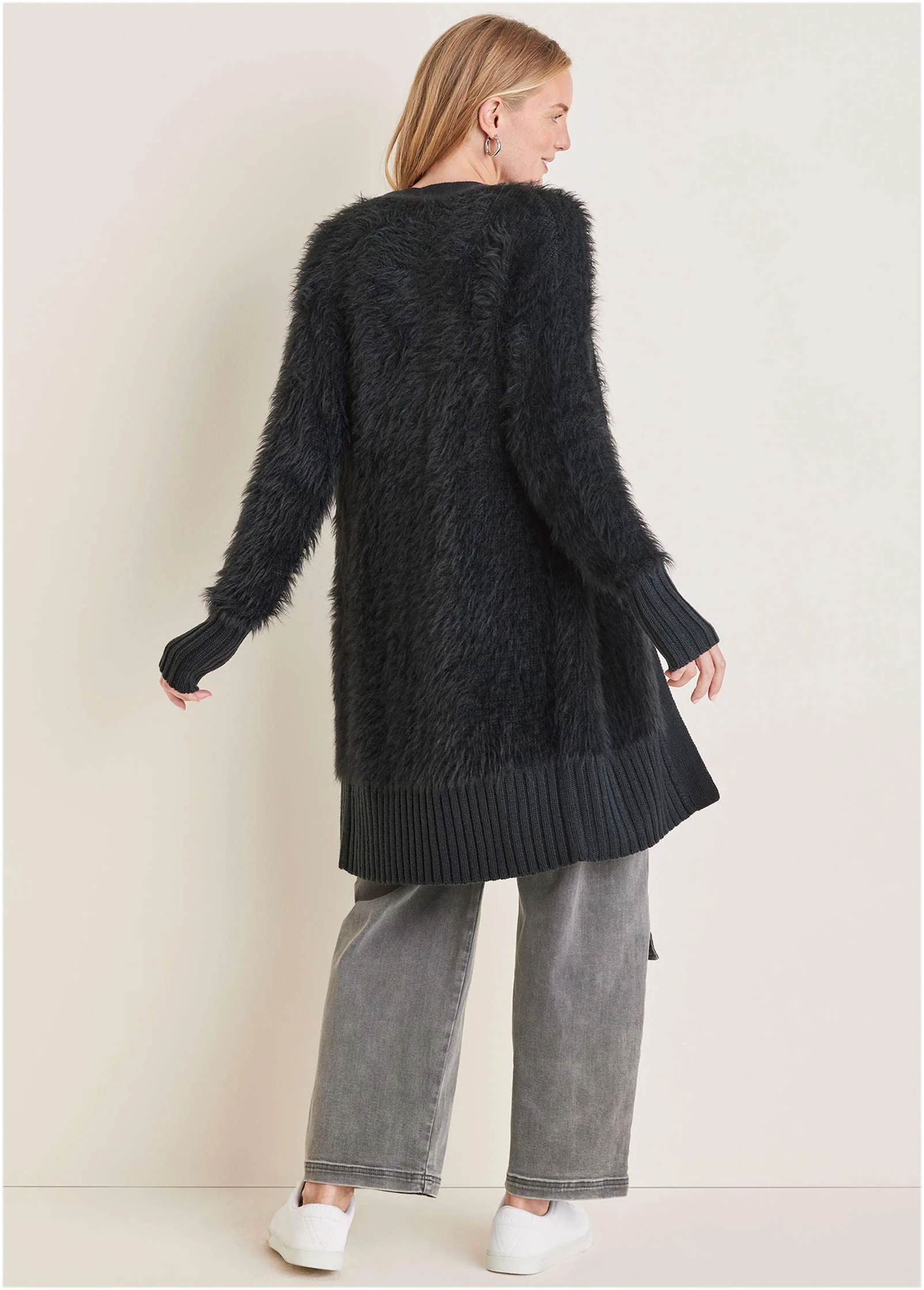 Eyelash Cardigan - Jet Black - Image 2