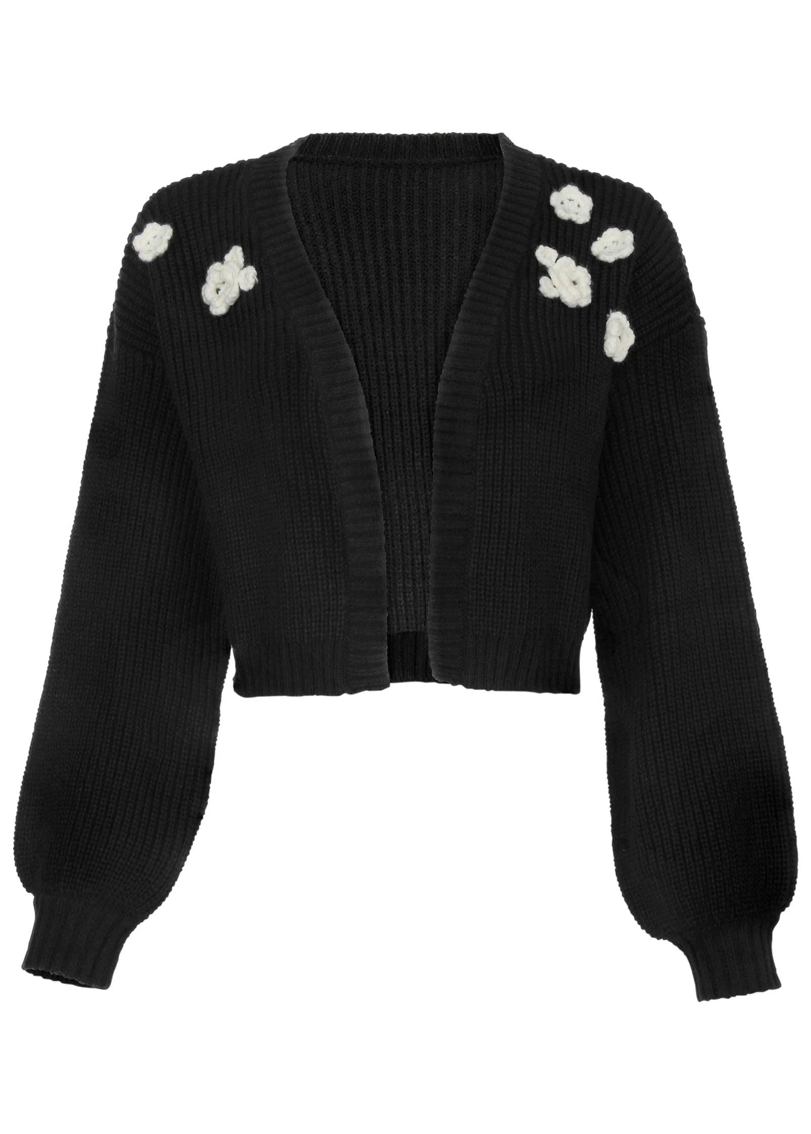 Floral Cardigan - Jet Black - Image 4