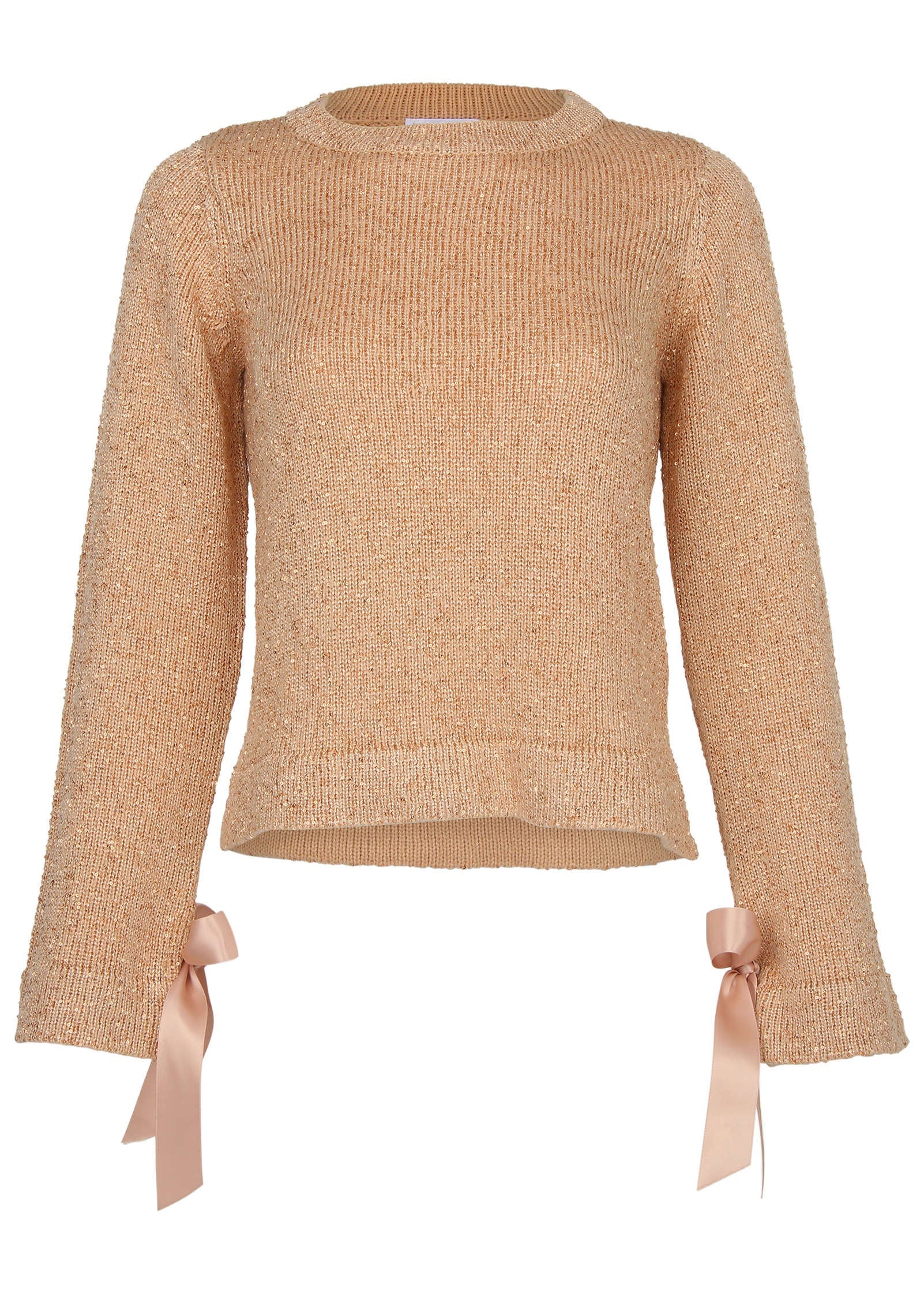 Glitter Knit Sweater - Cream Tan - Image 4
