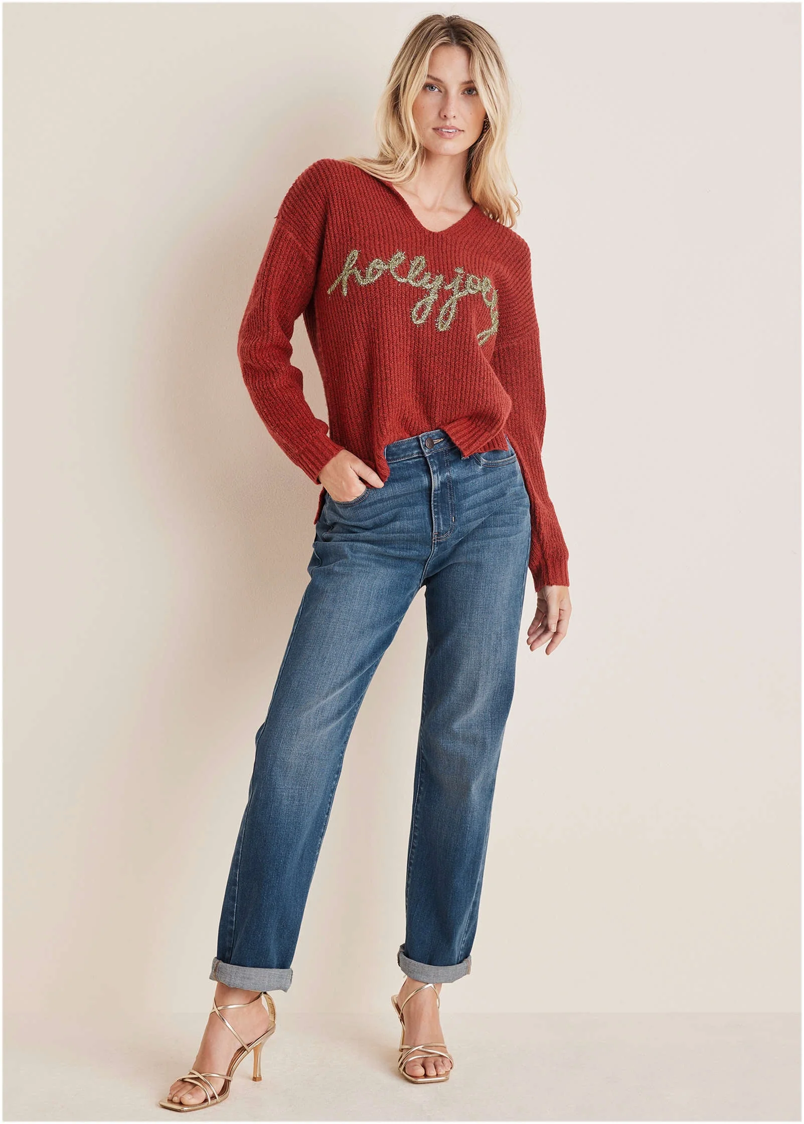 Holly Jolly Sweater - Red - Image 2