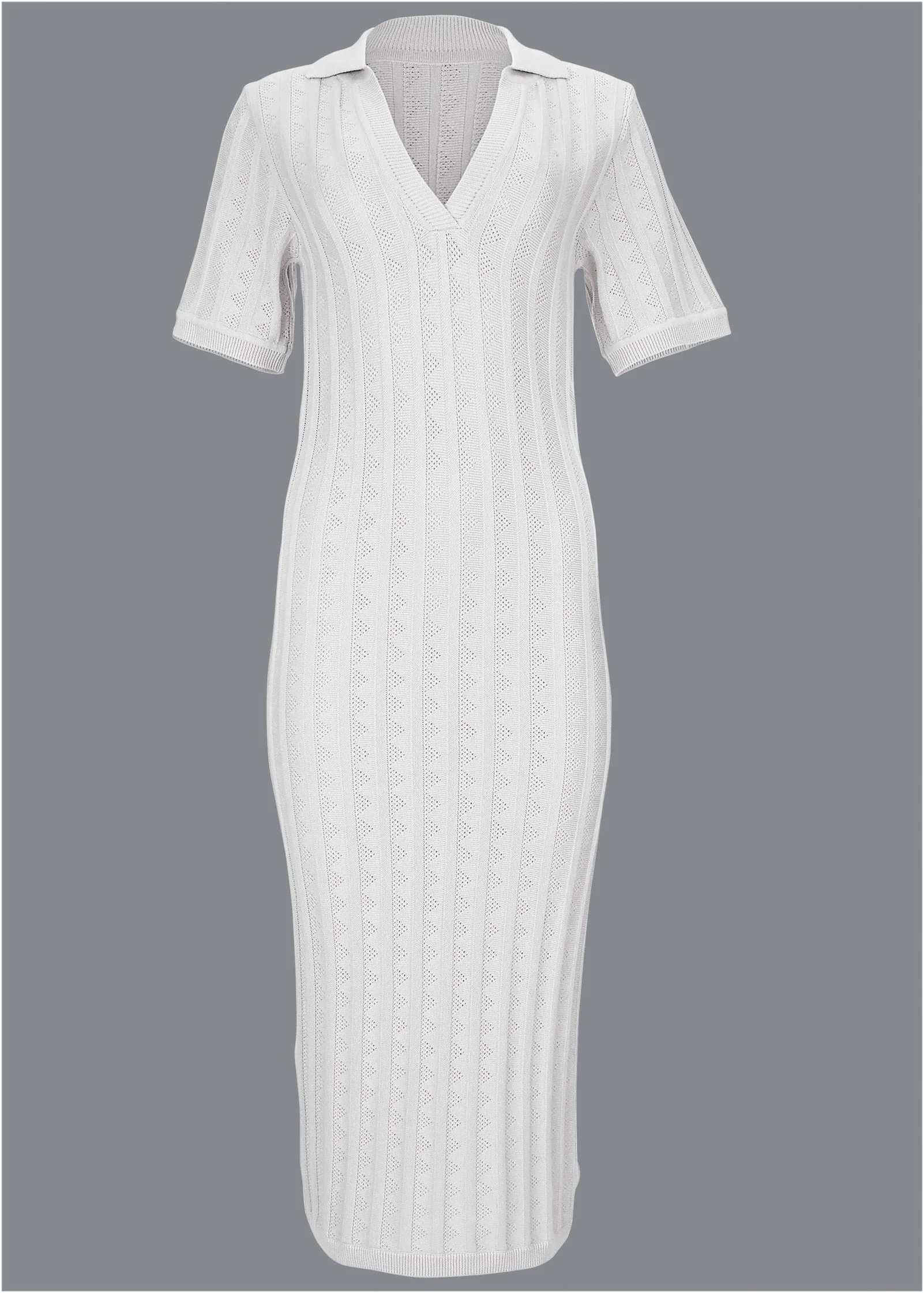 Pointelle Sweater Dress - Cloud Dancer - Image 3
