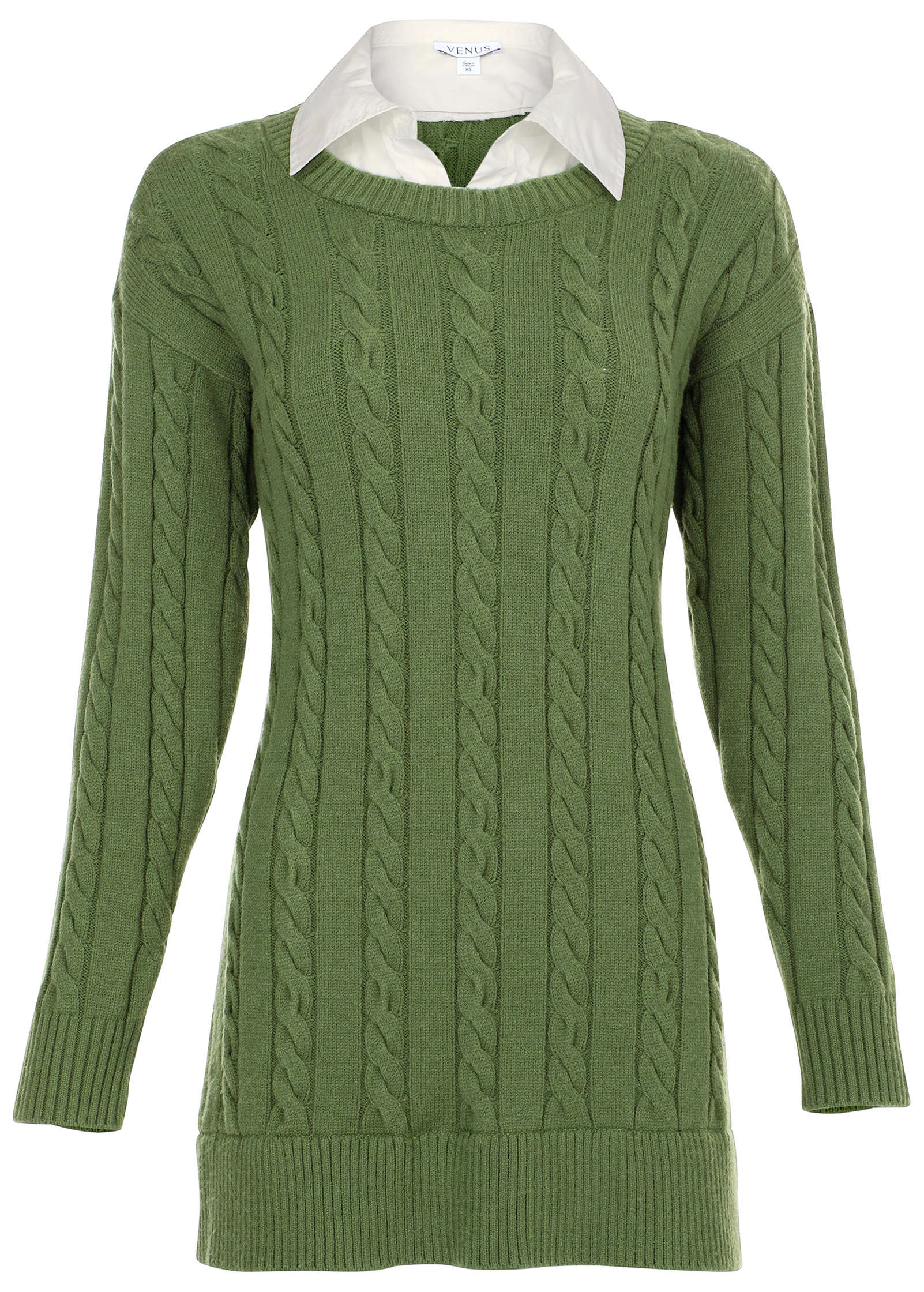 Twofer Sweater Dress - Bronze Green - Image 4