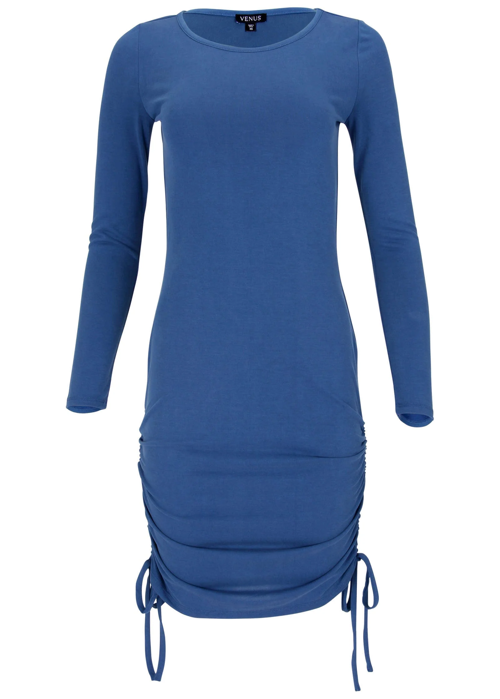 Drawstring Ruched Mini Dress - Sodalite Blue - Image 5