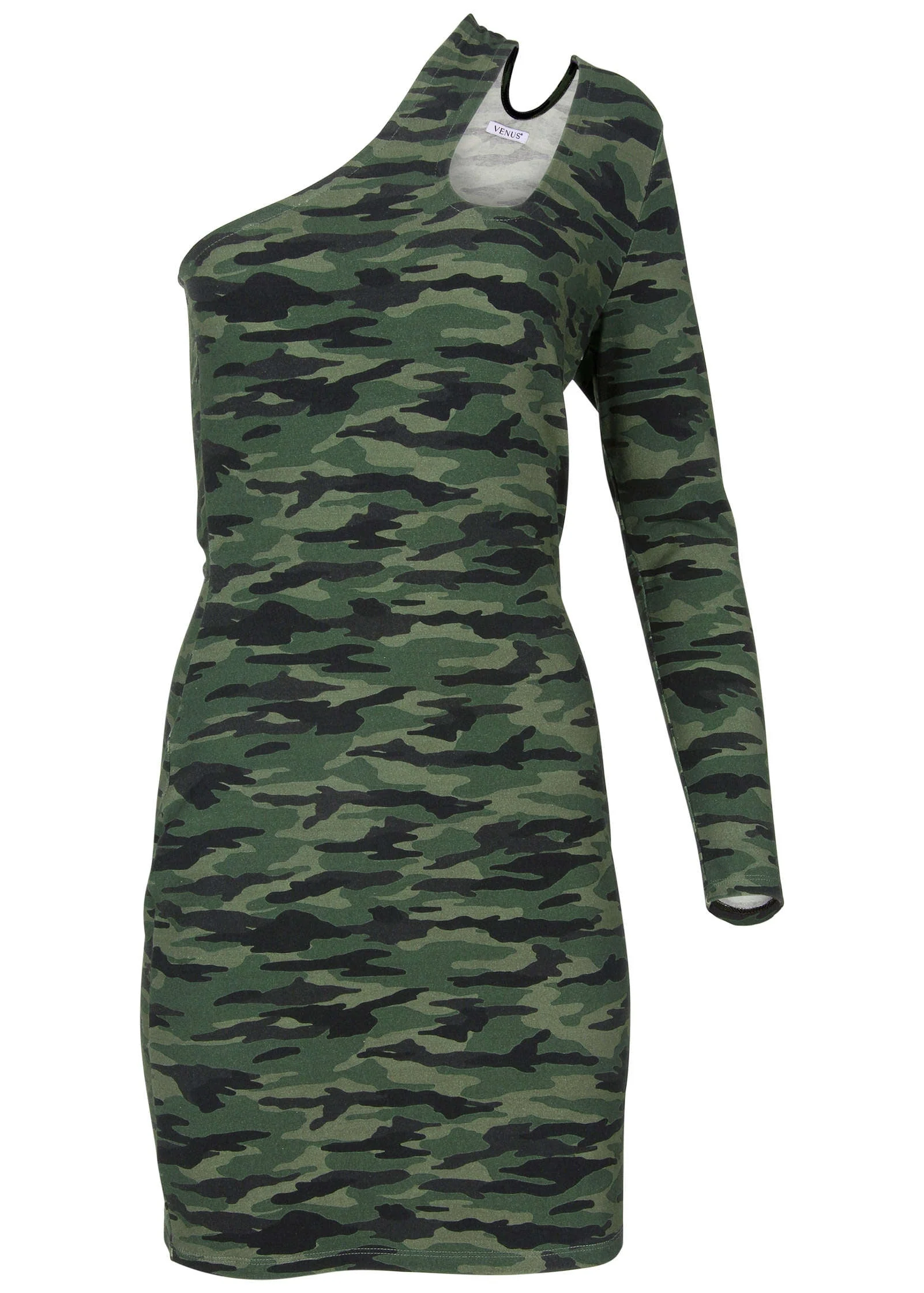 One-Shoulder Cutout Mini Dress - Rebel Camo - Image 5