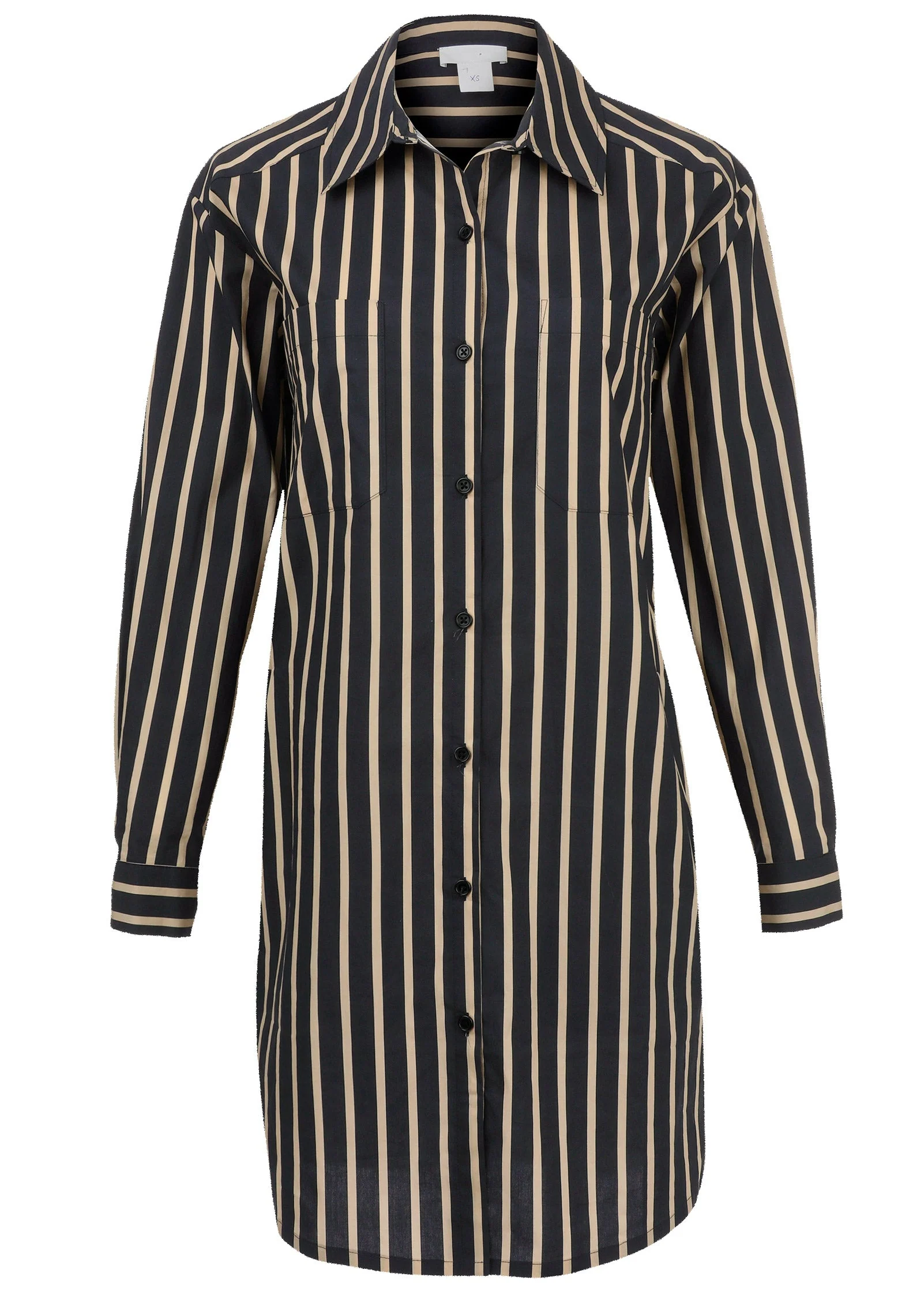 Shirt Dress - Tan Black Stripe - Image 4
