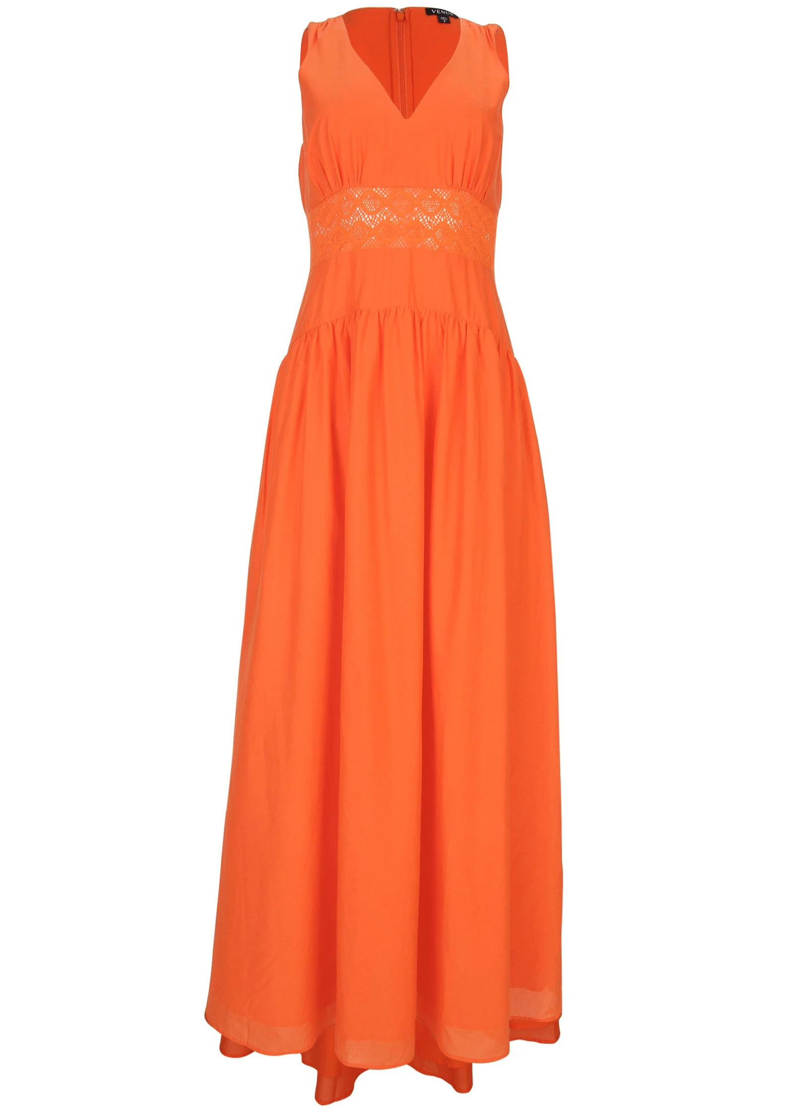 Lace Detail Drop Waist Maxi - Orange - Image 4