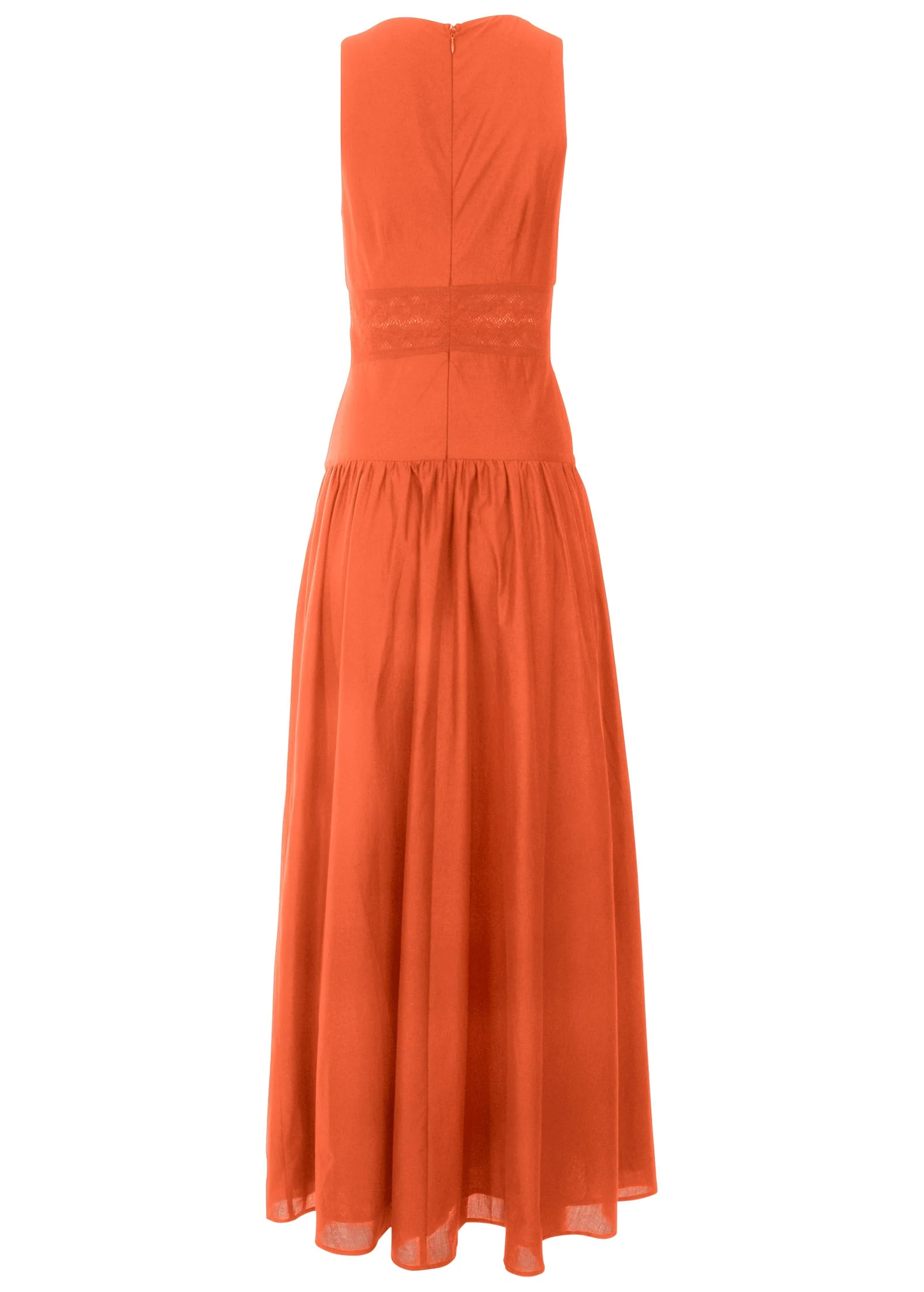 Lace Detail Drop Waist Maxi - Orange - Image 5