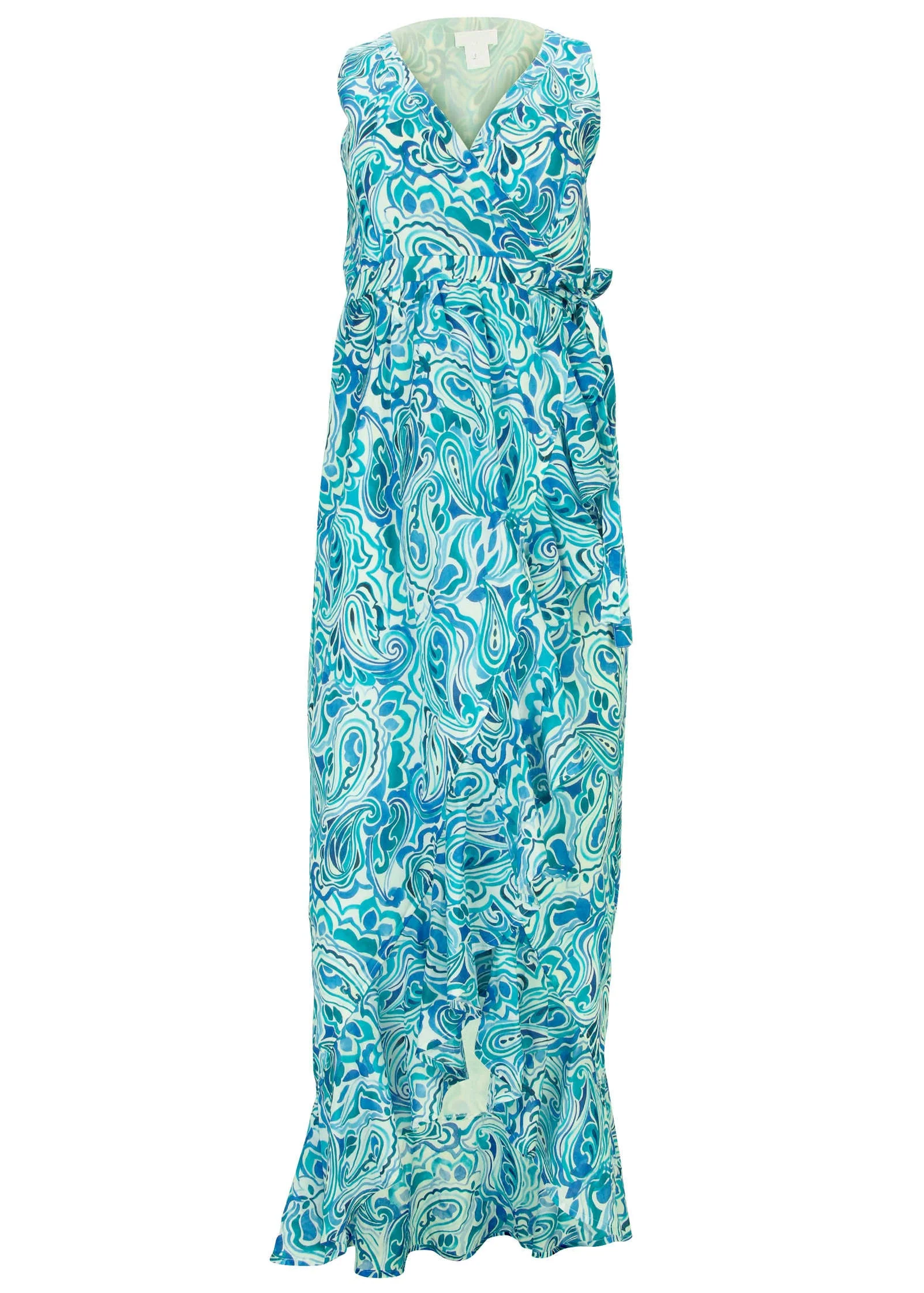Ruffle High-Low Wrap Dress - Pisces Paisley - Image 4