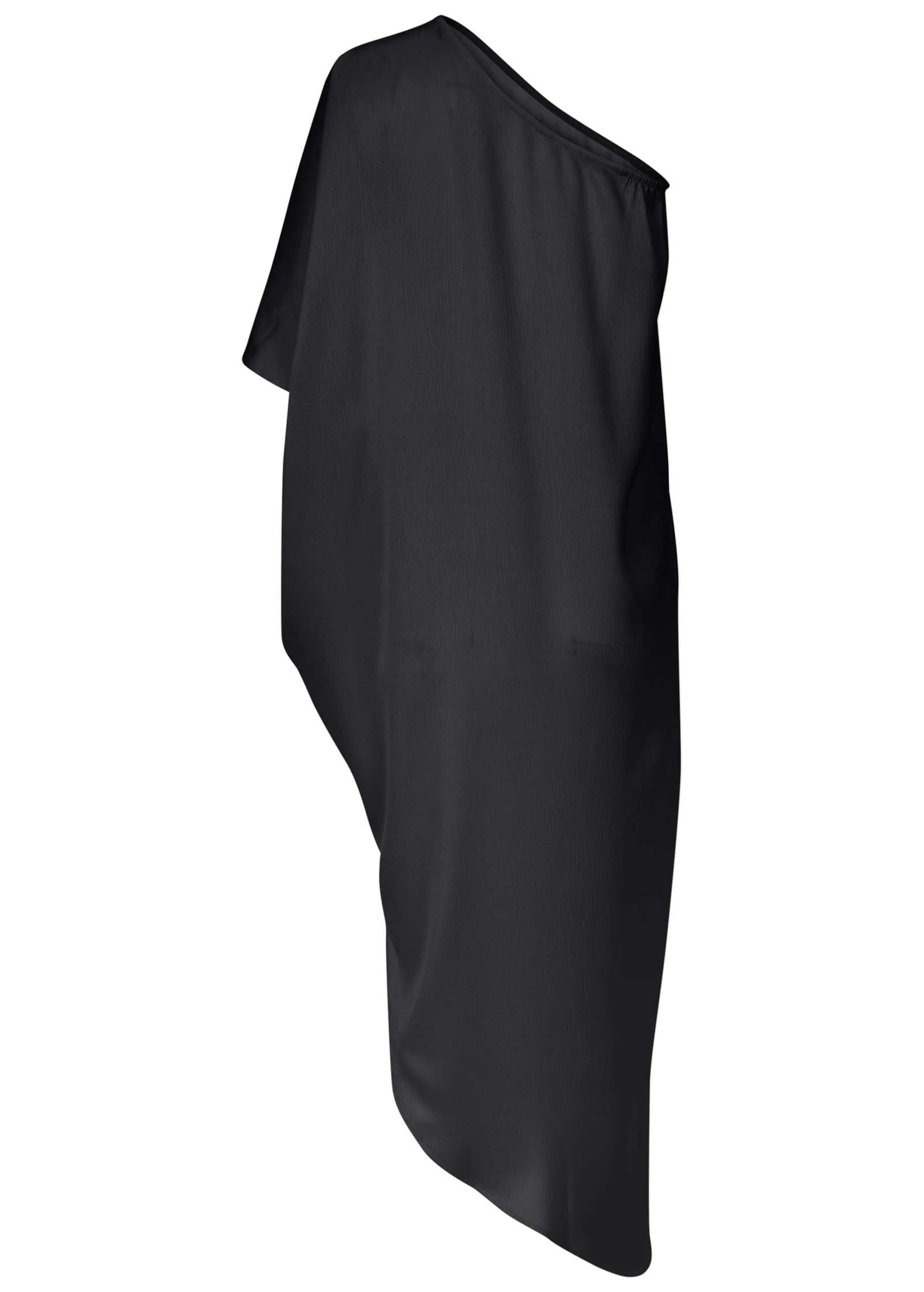 One-Shoulder Kaftan Dress - Jet Black - Image 4