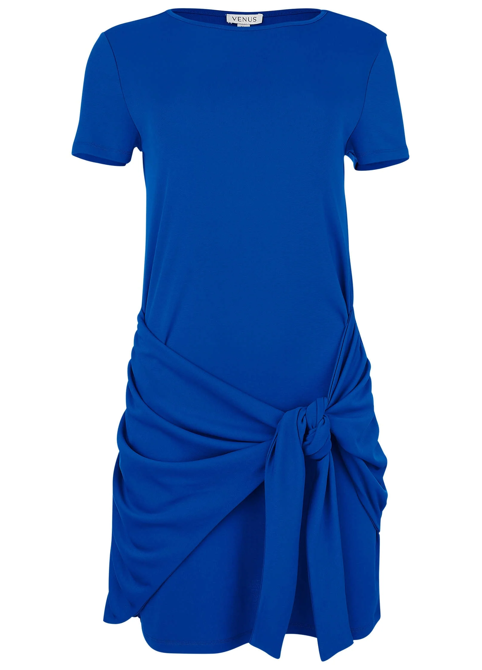 Tie Waist Detail Mini Dress - Blue - Image 4