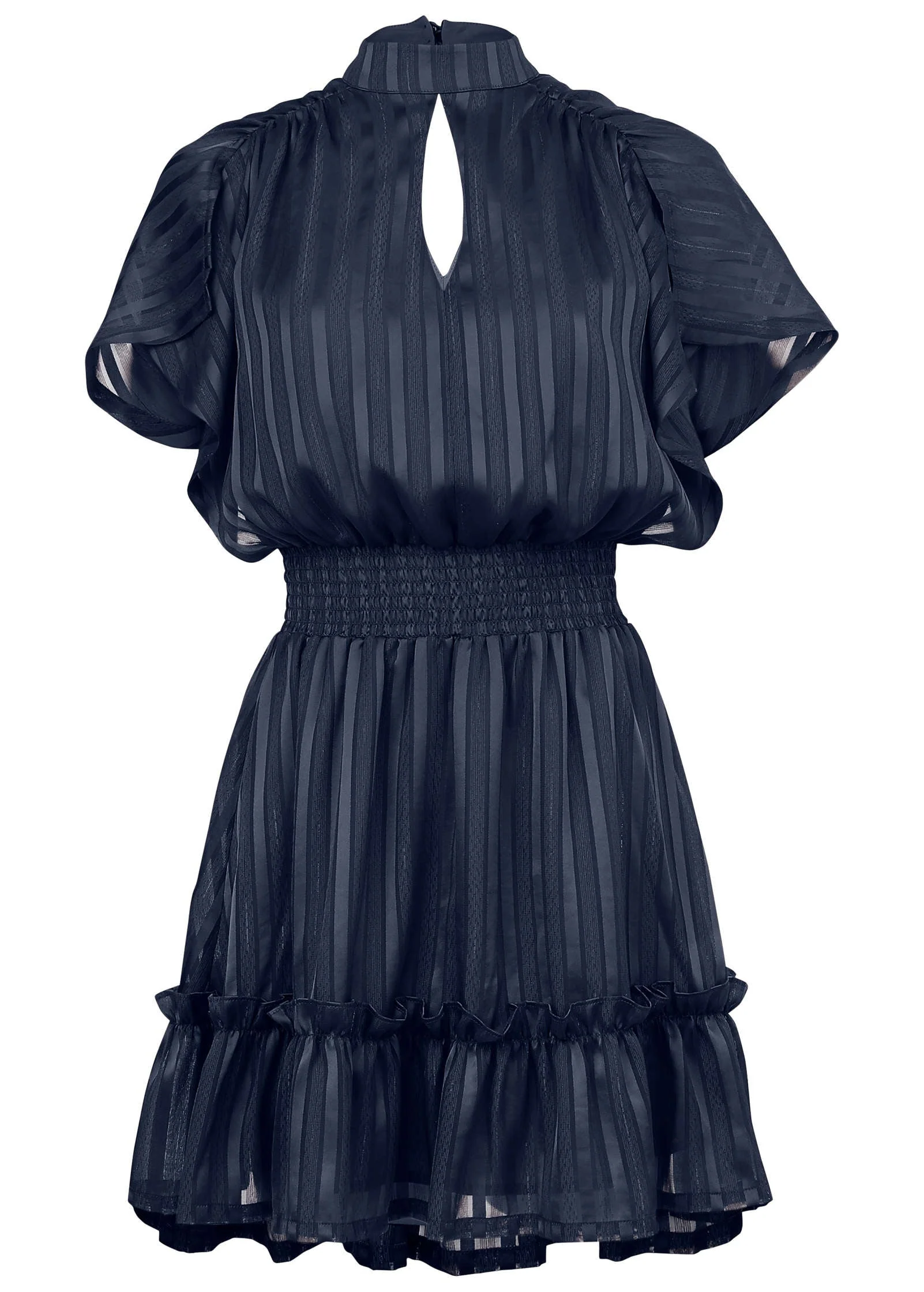 High Neck Mini Dress - Navy - Image 5