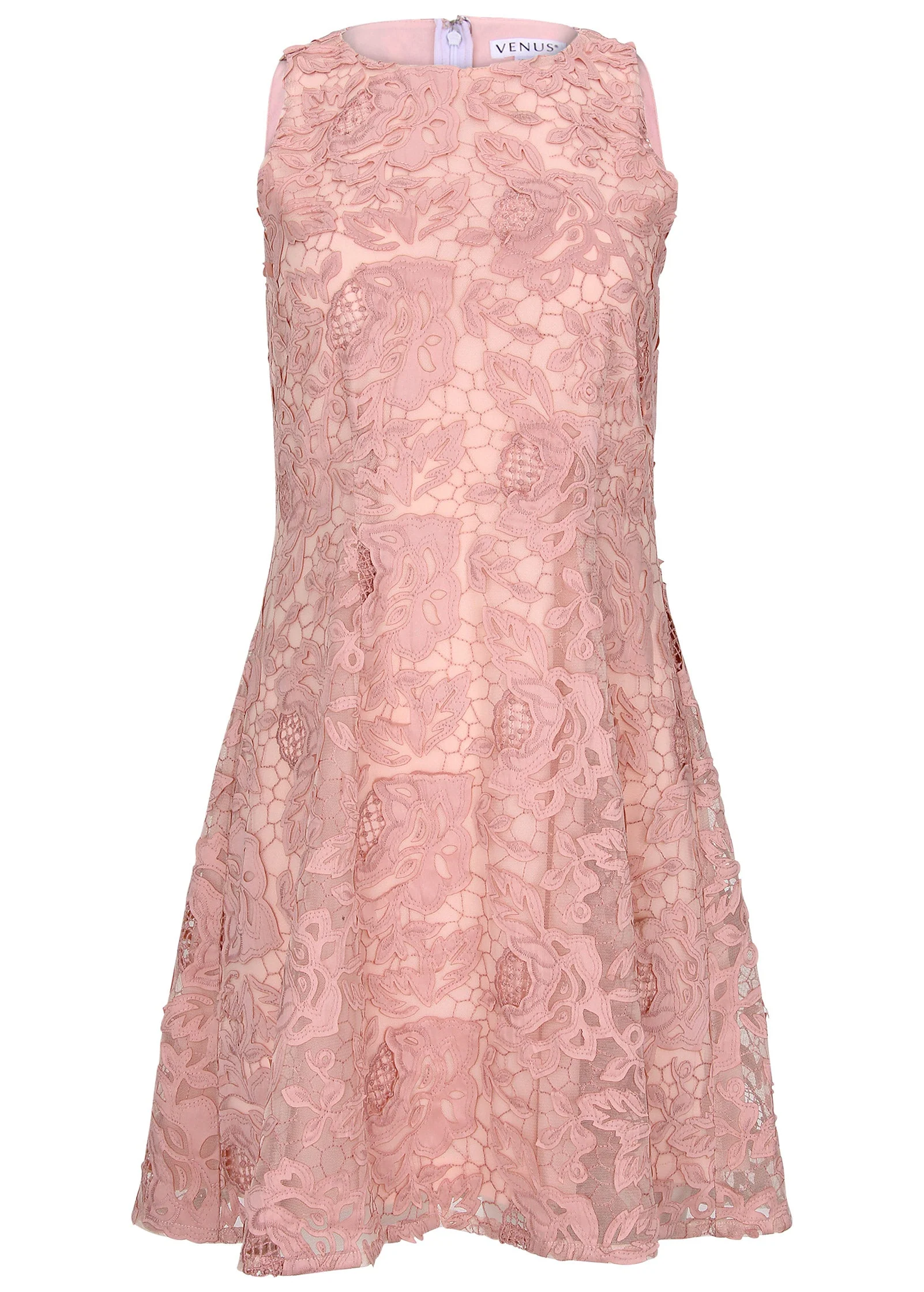 Lace Mini Dress - Evening Sand - Image 4
