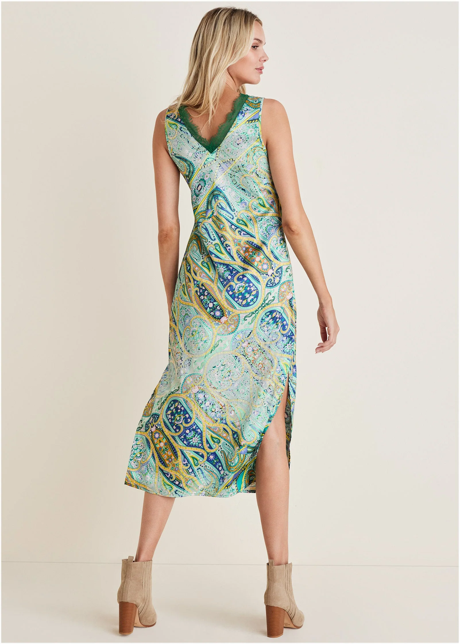Lace Trim Midi Dress - Ethereal Paisley - Image 2
