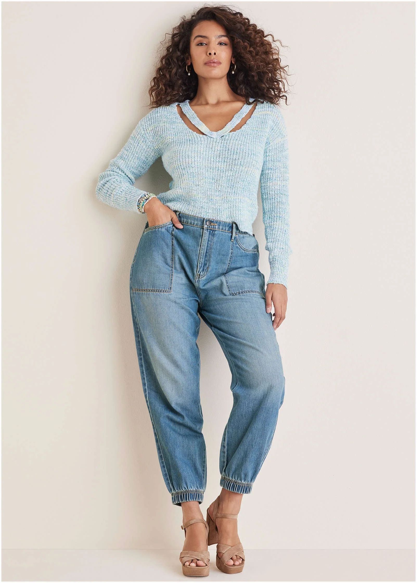 Denim Jogger - Light Wash - Image 5