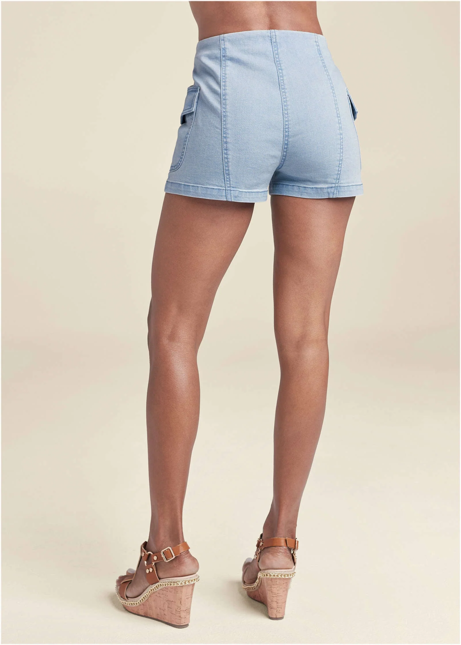 Cargo Sailor Shorts - Light Wash - Image 4