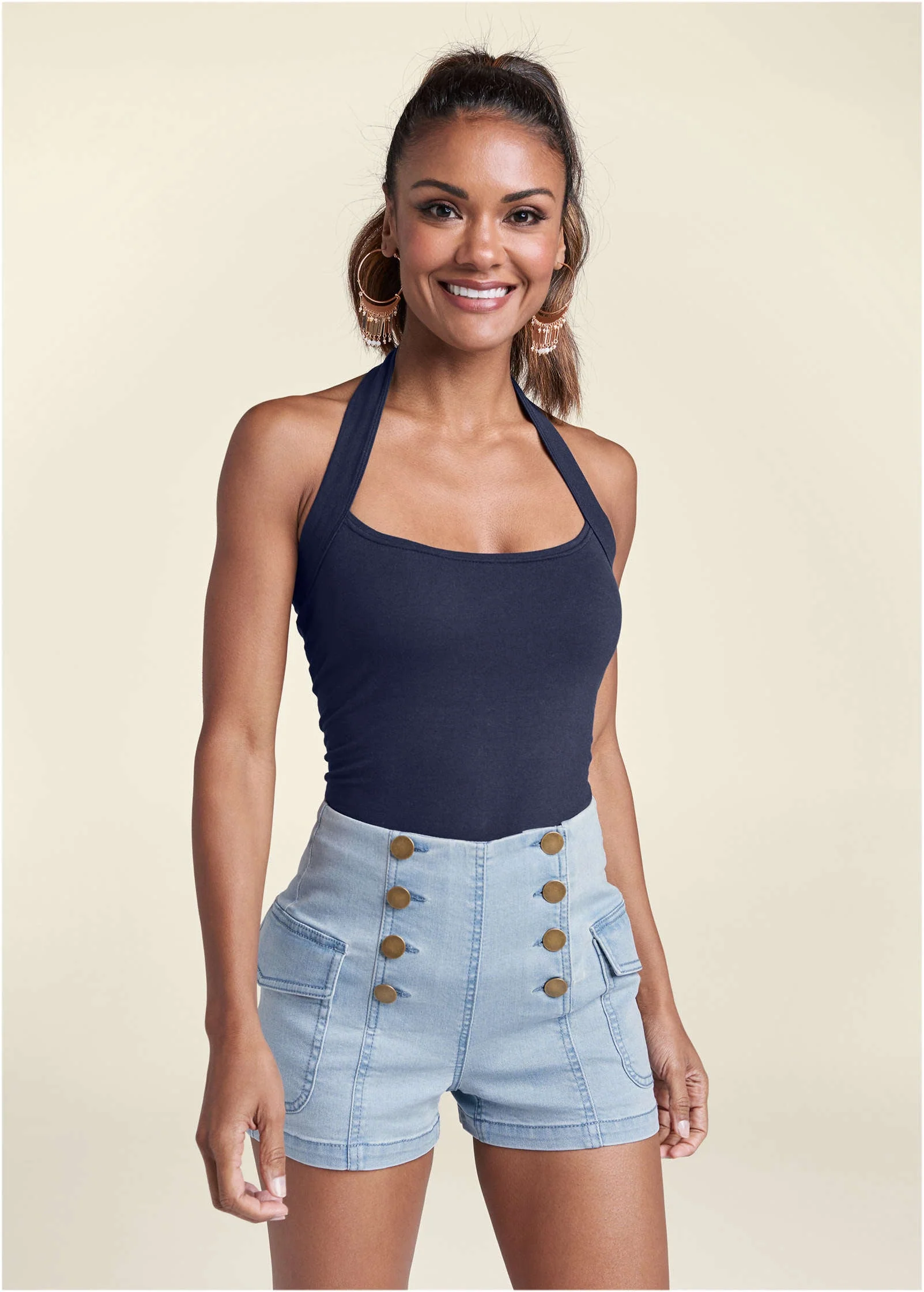 Cargo Sailor Shorts - Light Wash - Image 7