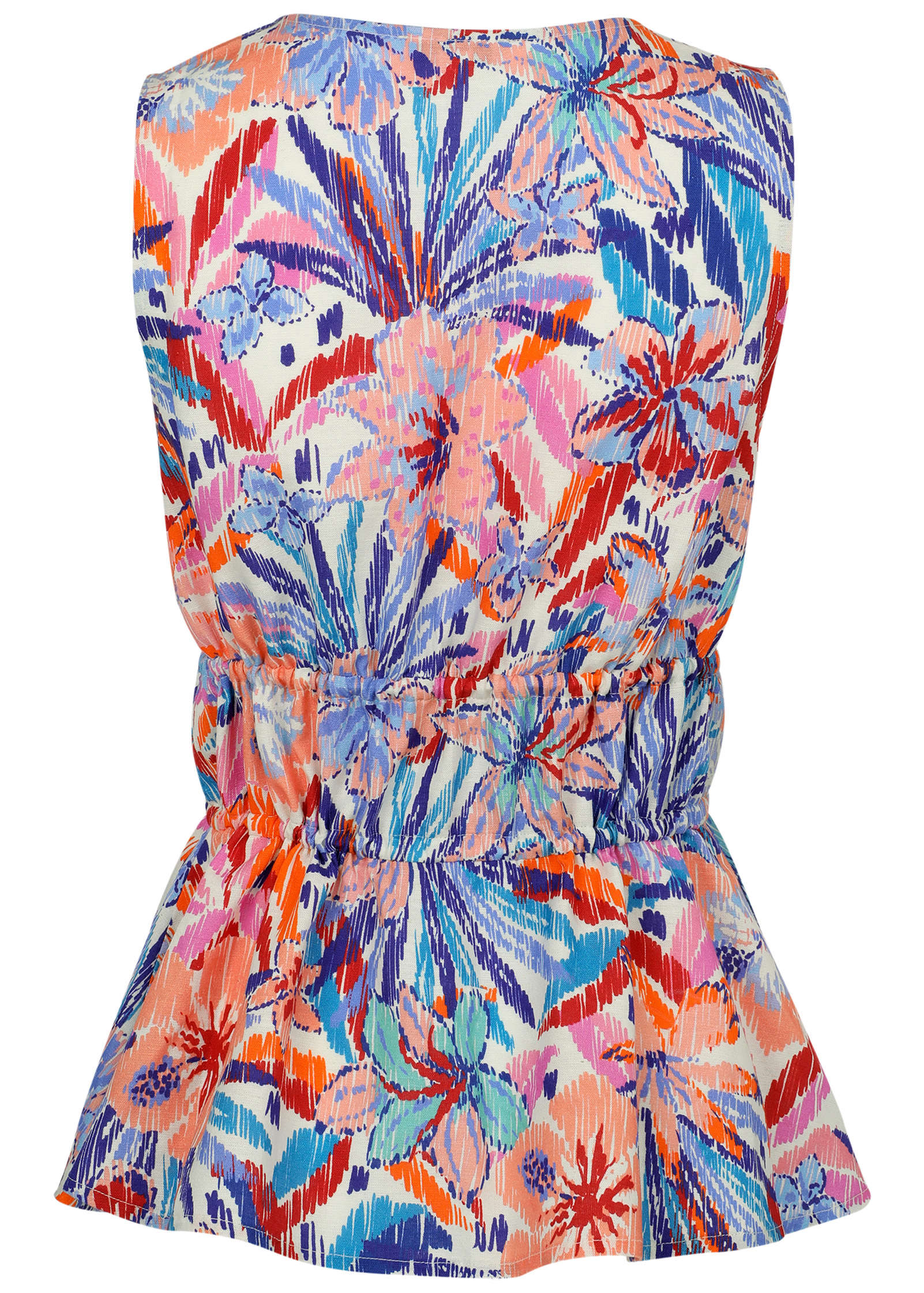 Linen Tie Front Top - Pastel Paradise - Image 3