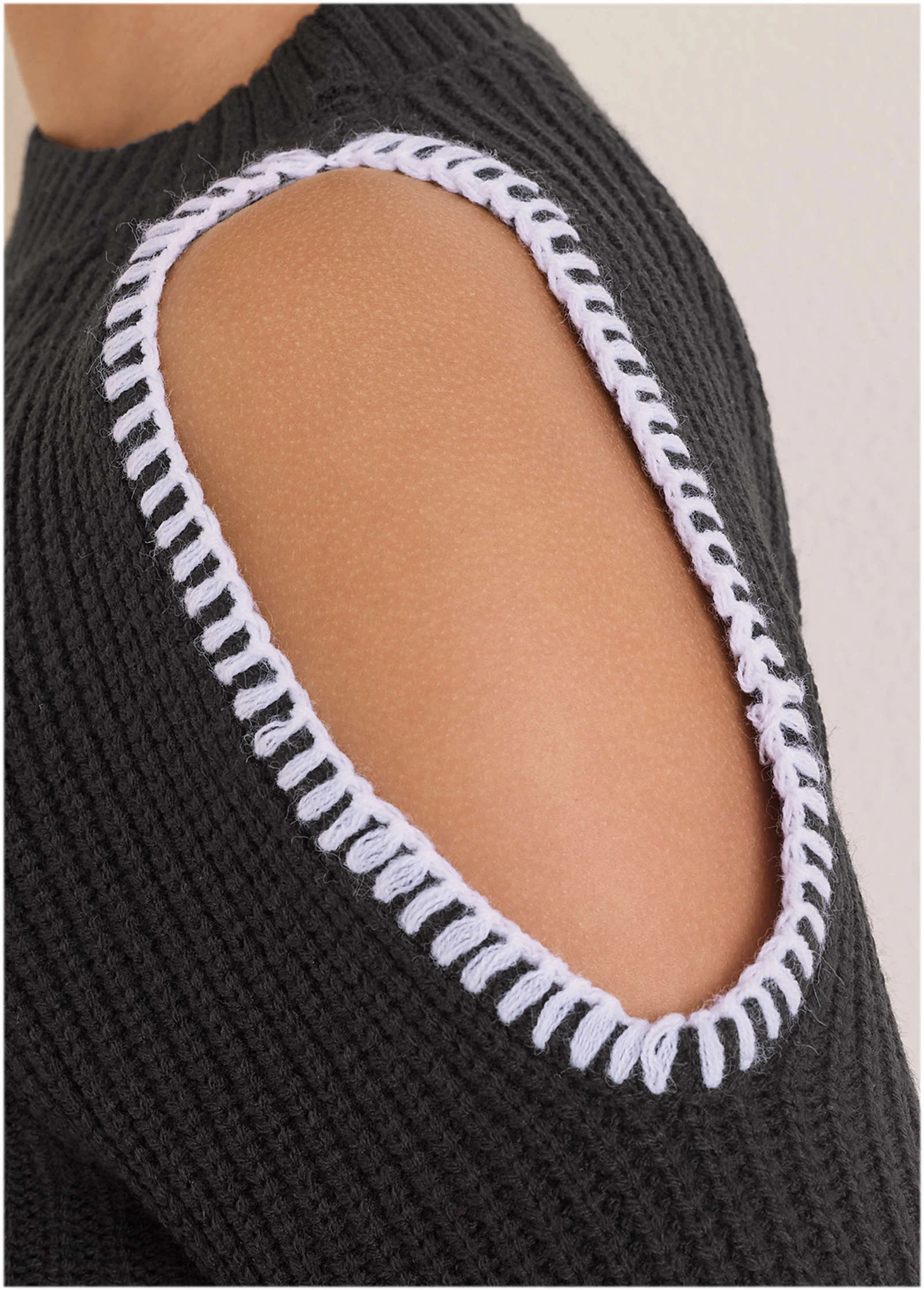 Cold Shoulder Sweater - Jet Black - Image 5