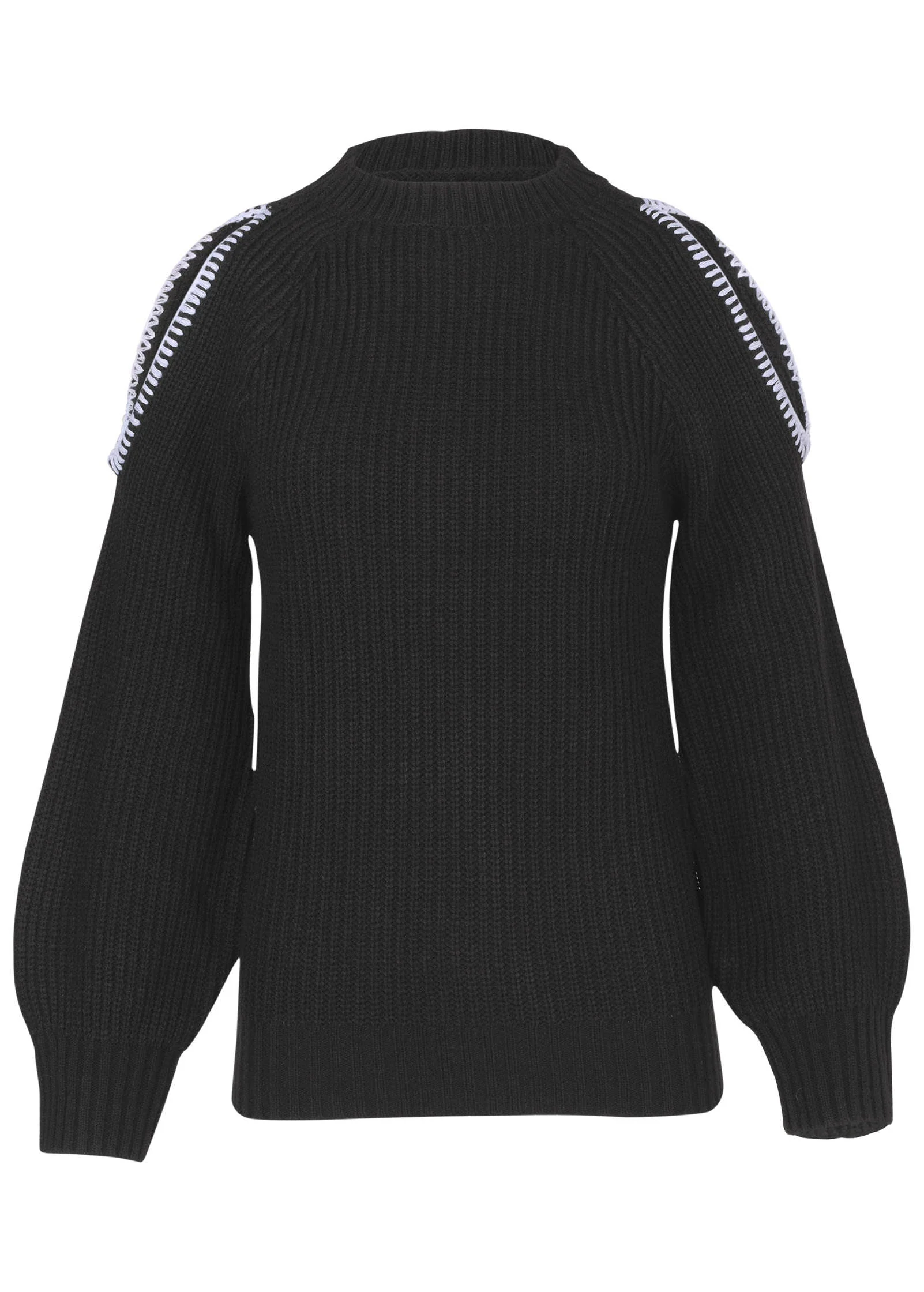 Cold Shoulder Sweater - Jet Black - Image 6