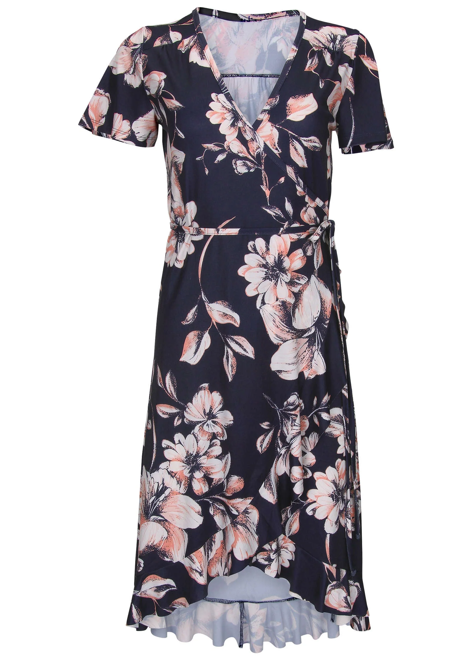Ruffle Hem Wrap Dress - Amorous Floral - Image 3