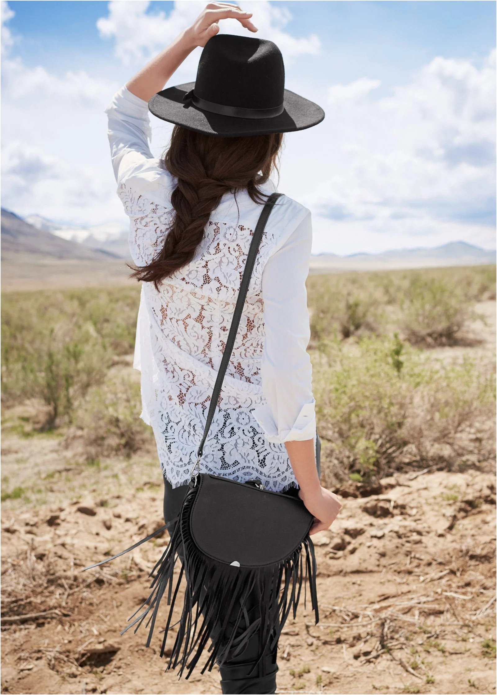 Lace Back Blouse - White - Image 10